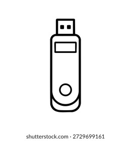 Black and white hardware wallet icon USB crypto storage device line art for cryptocurrency and blockchain security