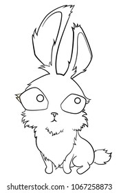 Black and white hare character vector illustration

