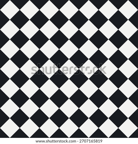 Black and White Harlequin Seamless Pattern - Monochrome Diamond Background