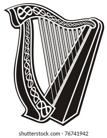 Black White Harp Icon Celtic Knot Stock Vector (Royalty Free) 76741942 ...