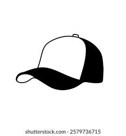 black and white hat illustration design template