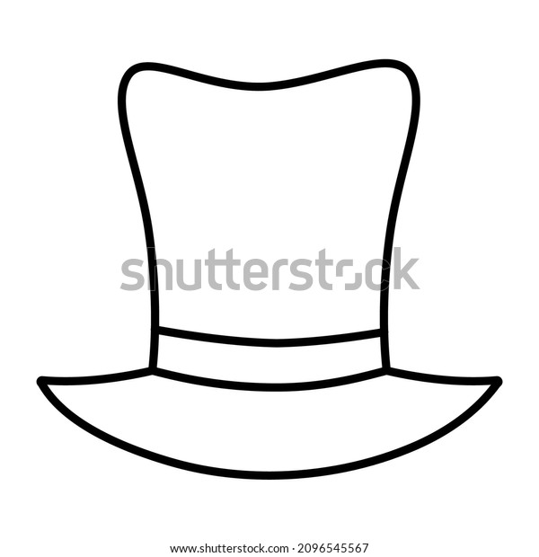 Black White Hat Illustration Vector Head Stock Vector (Royalty Free