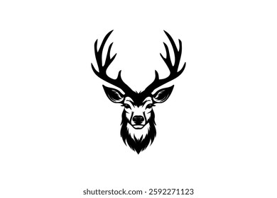 The black and white head of a deer with branching antlers indicates a company that is strong in management