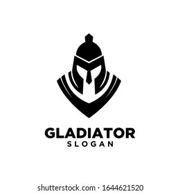 Black white head gladiator spartan logo icon design