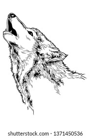 black white head wolf howling