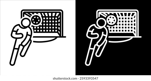 A black and white Header icon