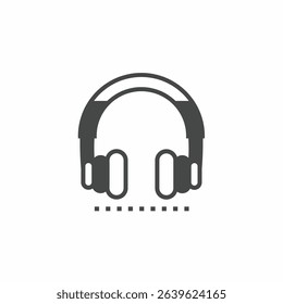 Black and white headphone vector illustration icon. Illustration for business. Vector template.
