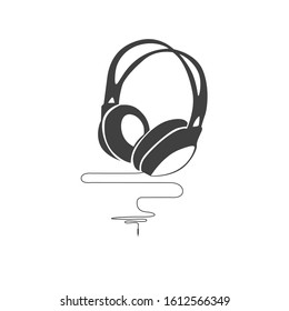 black and white headset vector