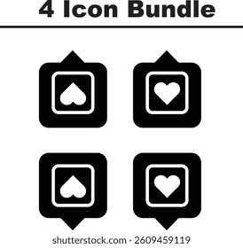 Black And White Hear in message icon