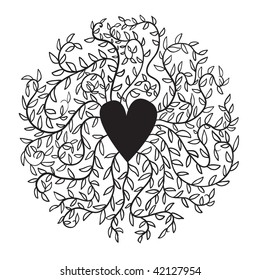 Black and white heart