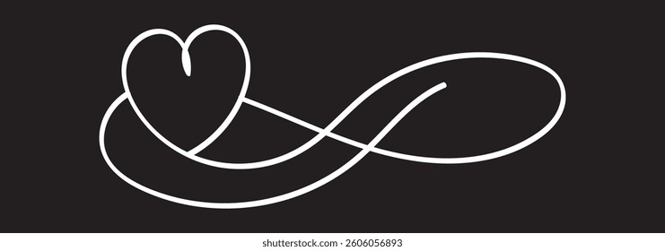 Black and white heart clipart, hand drawn doodle heart continuous one line drawing, love sign, symbol, heart shape, line art, outline, vector background, border, valentines day, wedding, heart month .