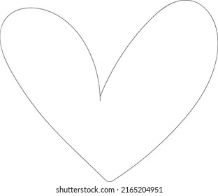 vector de doodle de corazón blanco negro