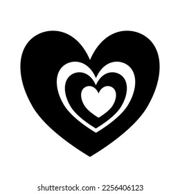 Vector de corazón blanco y negro en el corazón (ideal para el día de San Valentín, aniversarios u otras ocasiones)