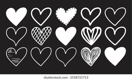 Black and White Heart Pattern for Romantic Designs