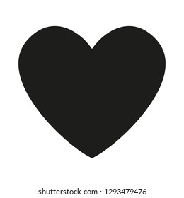 Black and white heart silhouette. Love and wedding sign. Valentine day themed vector illustration for icon, stamp, label, badge, certificate, leaflet, brochure, gift card, poster or banner decoration