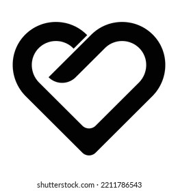 black and white heart symbol vector eps