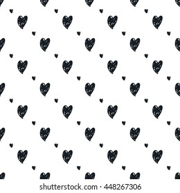 Black White Heart Vector Background Seamless Stock Vector (Royalty Free ...