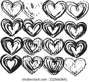 Black and white heart vector design.