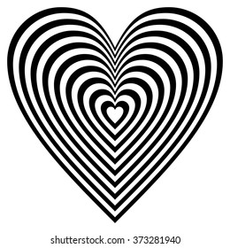 Black and white heart vector illustration, logo design element