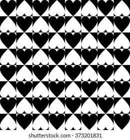 Black and white hearts pattern, heart background, valentines day decor