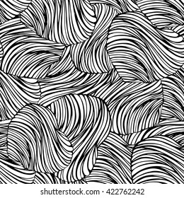 Black and white hearts vector seamless pattern