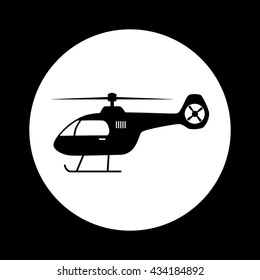 Black and white helicopter icon   