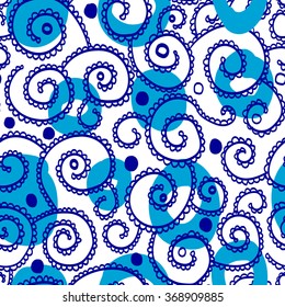 black and white helix hand drawn sketched seamless pattern 