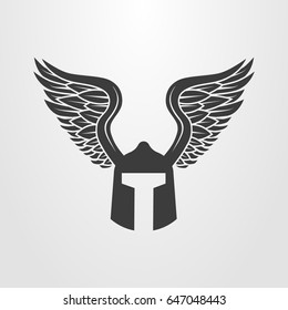 Black and white helmet with wings