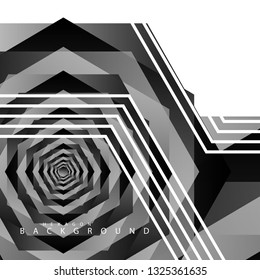 Black and white hexagon abstract background. transparent vector background in eps 10