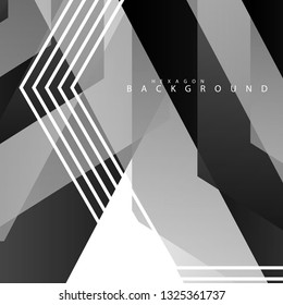Black and white hexagon abstract background. transparent vector background in eps 10
