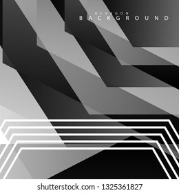 Black and white hexagon abstract background. transparent vector background in eps 10