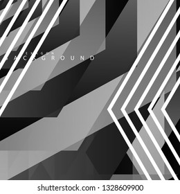 Black and white hexagon abstract background. transparent vector background in eps 10