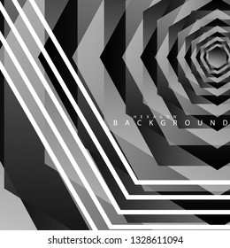 Black and white hexagon abstract background. transparent vector background in eps 10