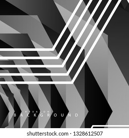 Black and white hexagon abstract background. transparent vector background in eps 10