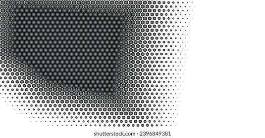 Black and white hexagon and white background 