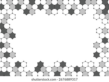schwarz-weißer Hexagon-Rahmenhintergrund