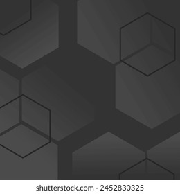 black and white hexagon geometric abstract background