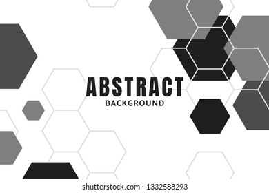 Black and white hexagon geometric pattern background vector