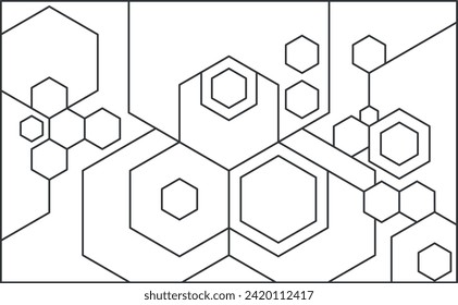 black and white hexagon pattern for decoration