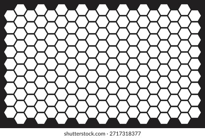 Fondo sin fisuras del patrón del hexágono blanco y negro con la rejilla geométrica.