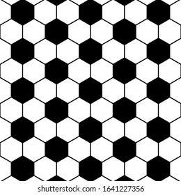 Black and white hexagon soccer ball  pattern, vector