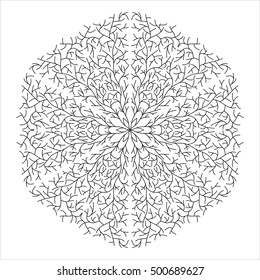 Black and white hexagonal ethnic pattern. Tribal zen tangle