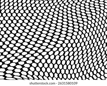 Black and white hexagonal honeycomb pattern wall. White background with black hexagonal Avtract pattern.