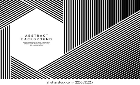 Black and white hexagonal lines abstract background. Abstract photography design