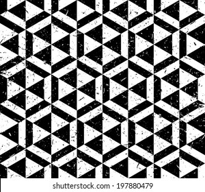 Black and white hexagonal ornament