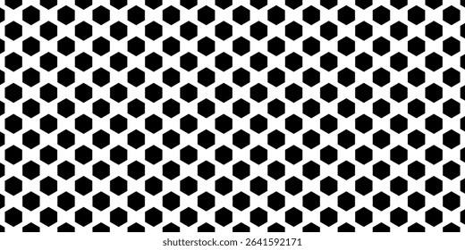 black white hexagonal seamless pattern.football pattern