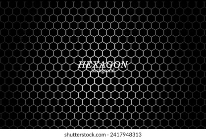 Black and white hexagonal technology vector abstract background. white bright energy flashes under hexagon in modern technology futuristic background illustration.