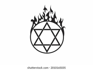 símbolo de estrella de hexagrama en blanco y negro