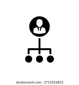 Black and white hierarchical structure icon business organization chart