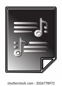 black white high school sheet music ikon for computer and website.